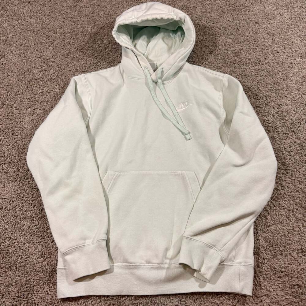 Nike Sportswear Hoodie Womens XS Mint Green Pullover Fleece Sweatshirt Logo